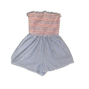 NWT Women’s Cabana By Crown & Ivy Ruffled Seersucker Romper One Piece Size M